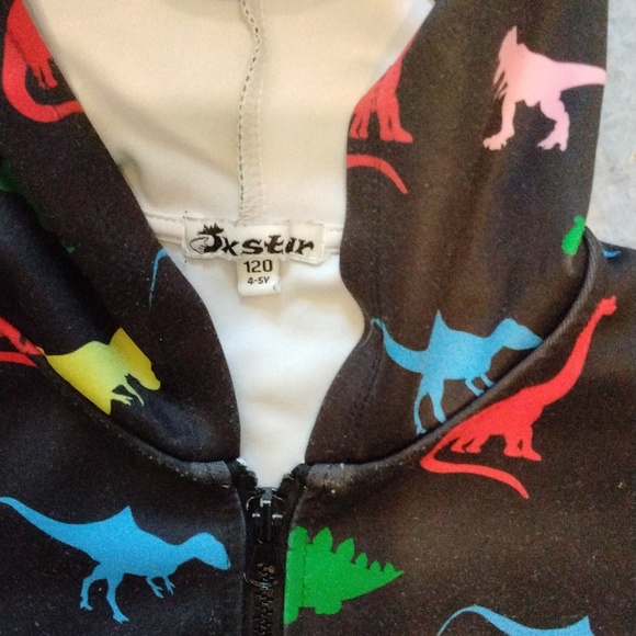 Kid's EUC JX Star moisture wicking zip front DINOSAUR jacket Sz 4-5 years - Picture 2 of 4
